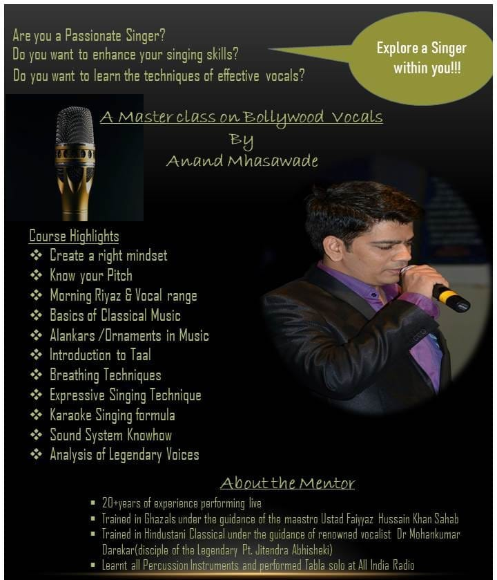 Launching Course “Bollywood Singing Formula” by Anand Mhasawade